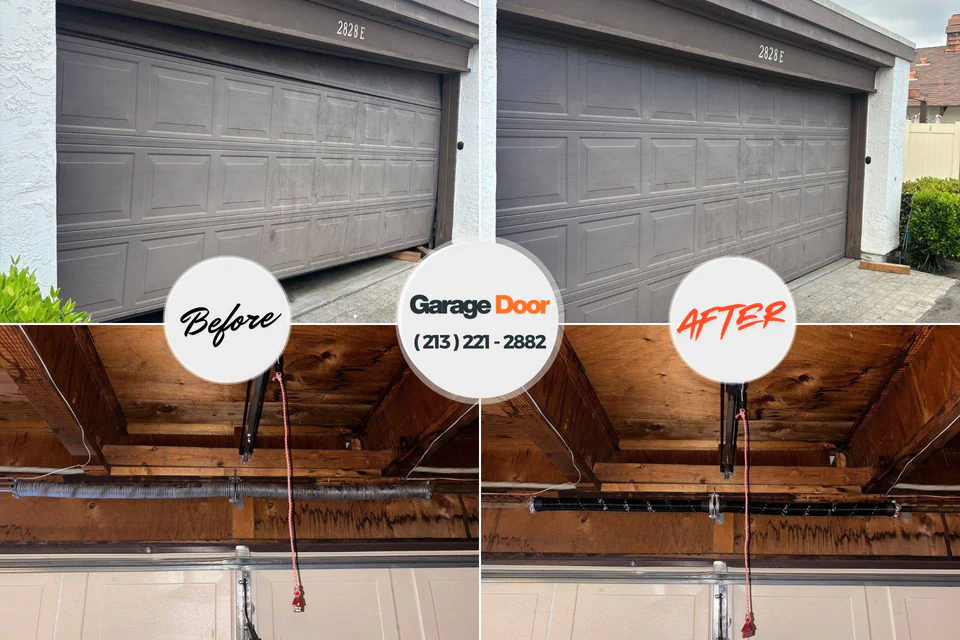 Before and after: garage door repair Abingdon, MD
